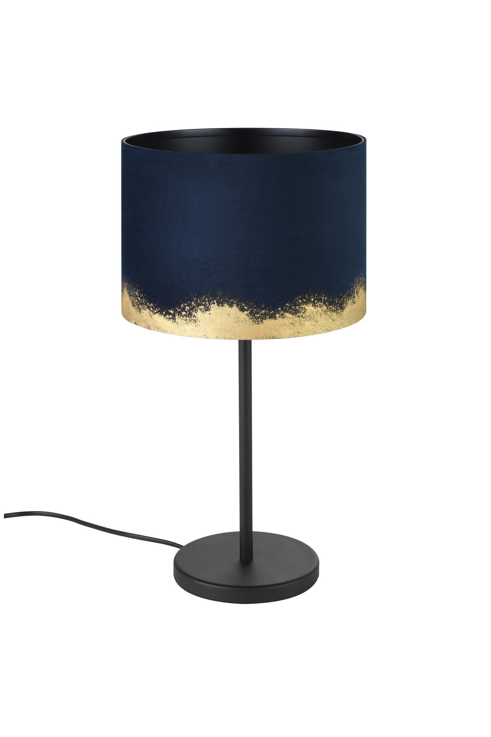LAMPĂ DE BIROU - albastru deschis/auriu, Basics, metal/textil (23/43.5cm)