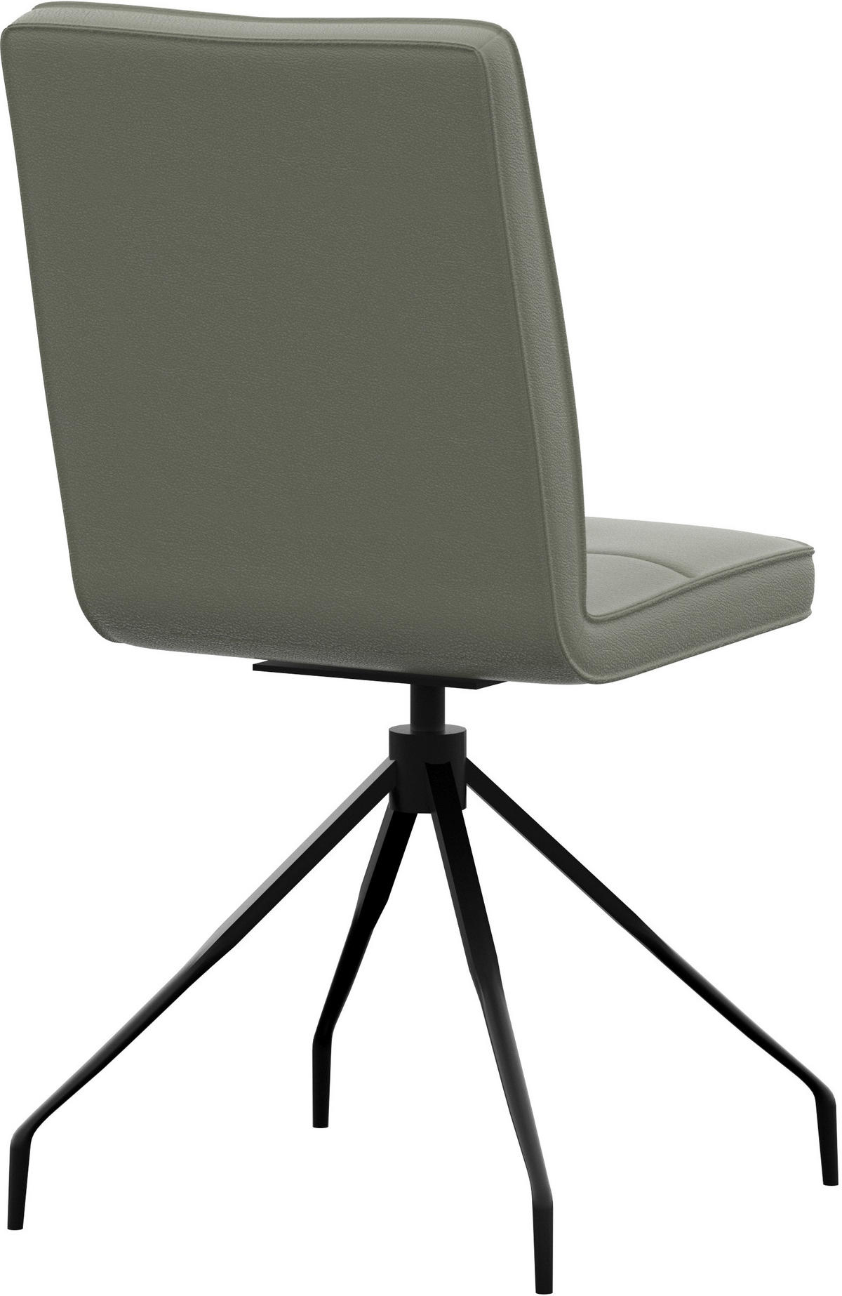 STUHL Echtleder Graugrün  - Graugrün, Design, Leder/Metall (45/96/58cm) - Moderano