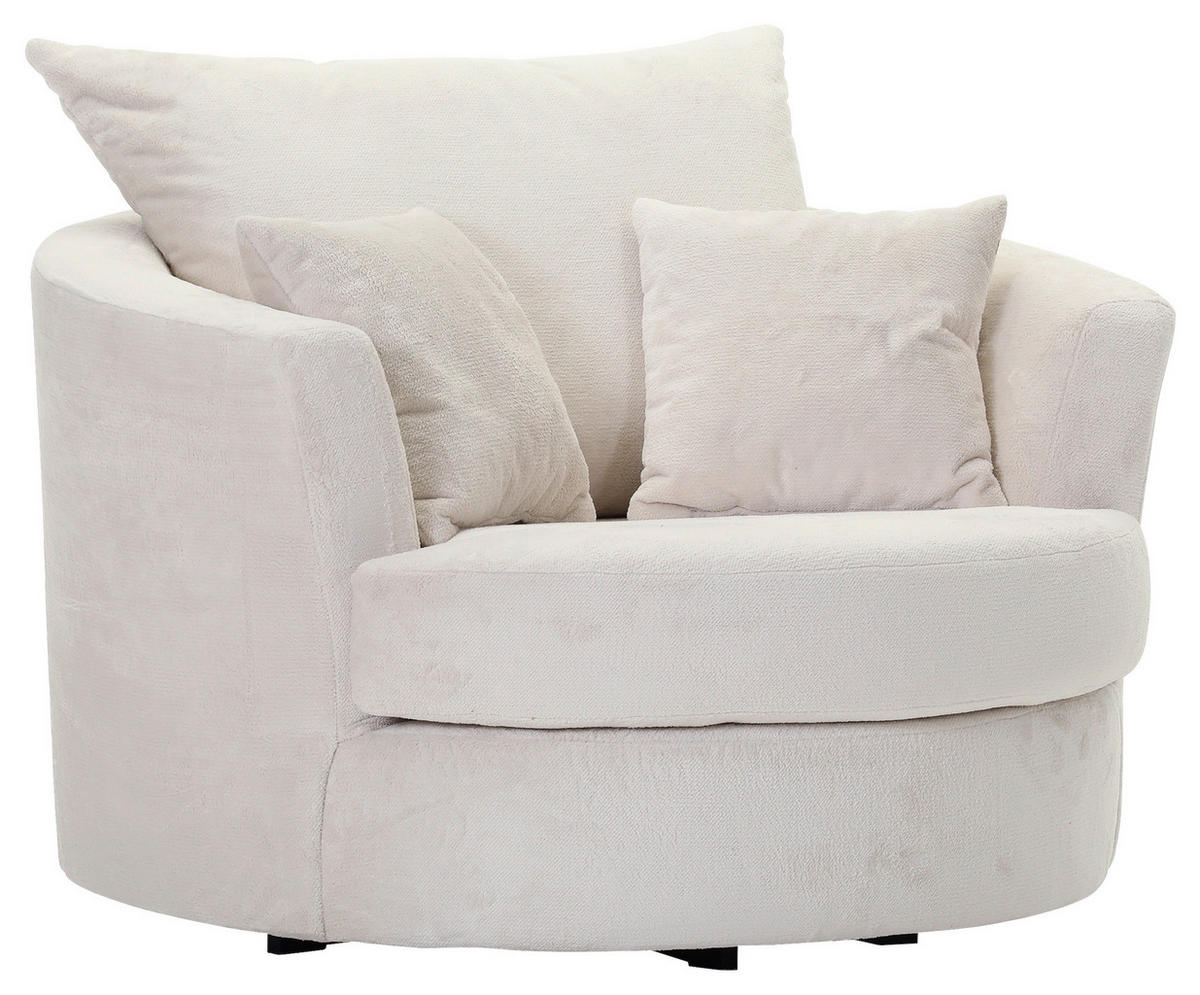 SESSEL in Plüsch Weiß  - Schwarz/Weiß, KONVENTIONELL, Textil/Metall (115/72/115cm) - Carryhome