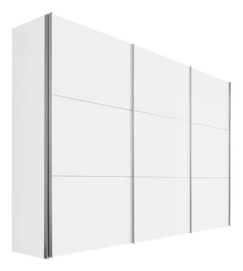 SCHWEBETÜRENSCHRANK 300/216/68 cm 3-türig - Alufarben/Weiß, KONVENTIONELL, Holzwerkstoff/Metall (300/216/68cm) - Hom`in