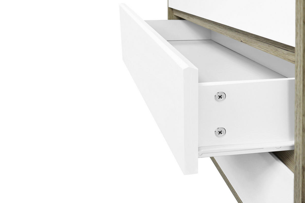 KOMMODE  in 80/118/40 cm  - Weiß/Naturfarben, Design, Holzwerkstoff (80/118/40cm) - Livetastic