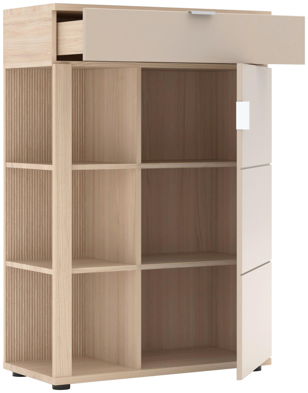 GARDEROBE 6-teilig  in 280/199/38 cm  - Kaschmir/Eichefarben, Design, Holzwerkstoff (280/199/38cm) - Stylife
