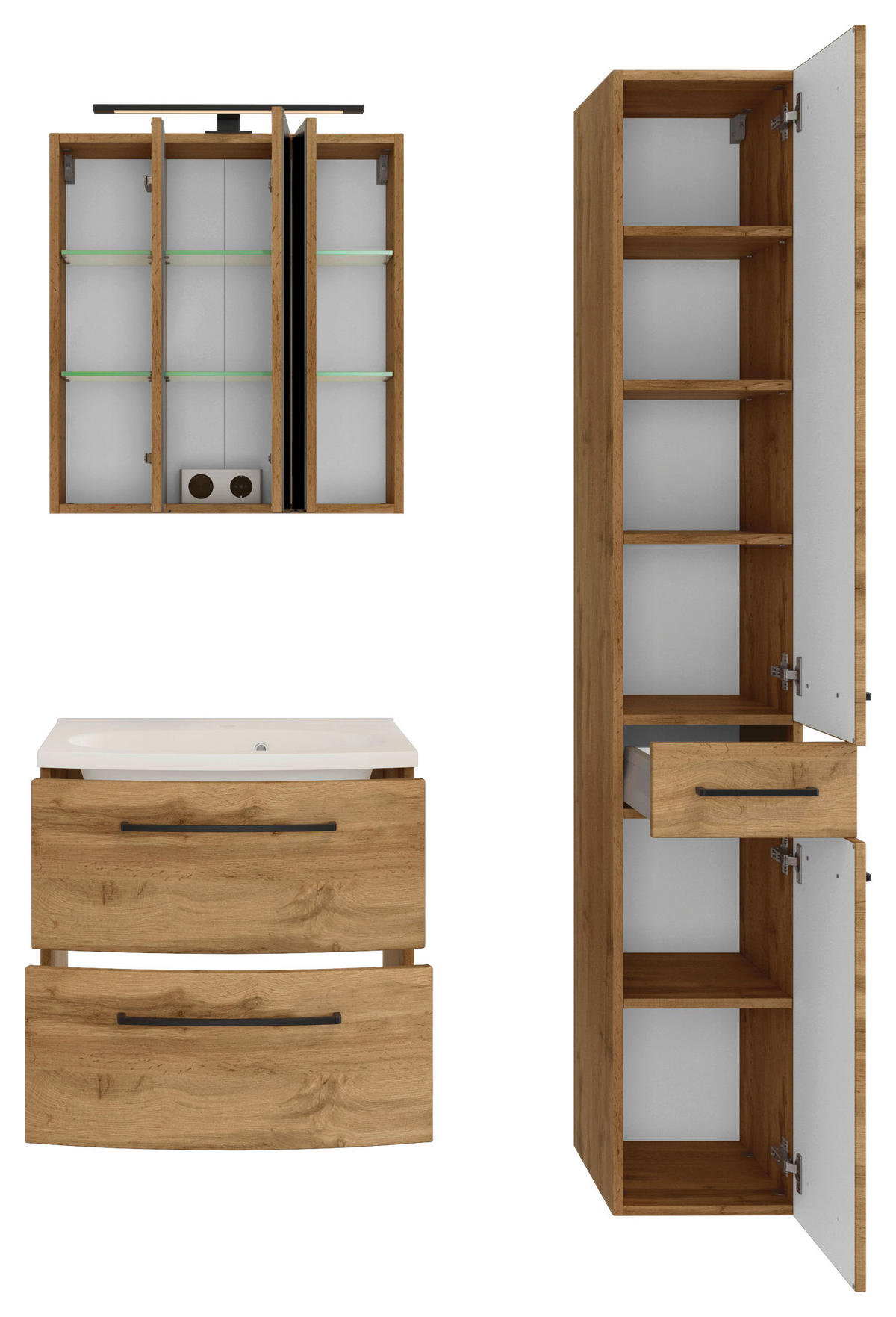 KÚPEĽŇA farba duba  - biela/farba duba, Modern, kompozitné drevo/keramika (90cm) - Held