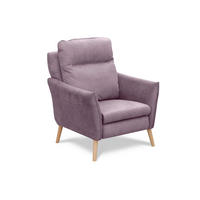 SESSEL in Mikrofaser Rosa  - Buchefarben/Rosa, Design, Holz/Textil (88/110/92cm) - Livetastic