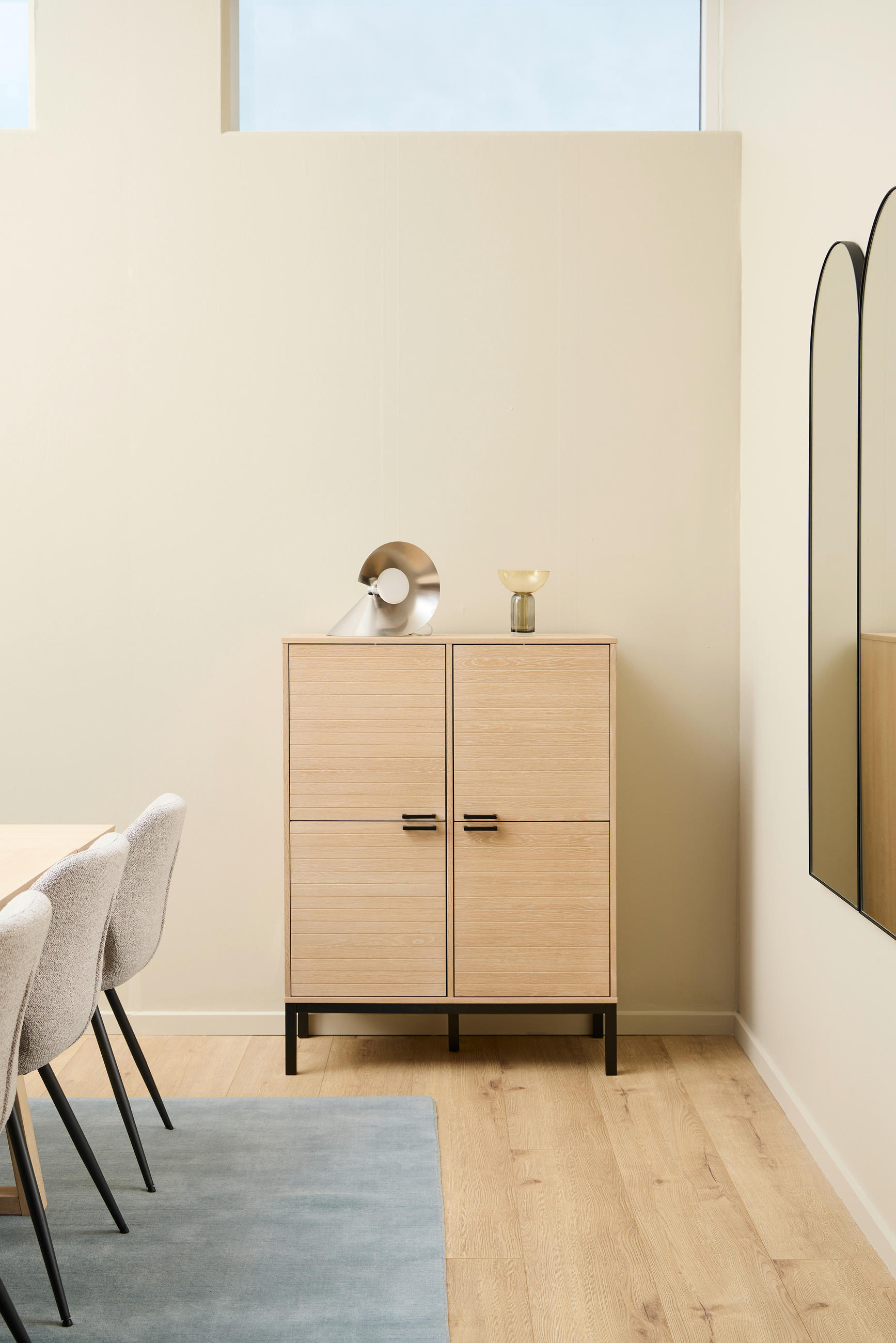 HIGHBOARD Kensington  in 91/120/40 cm  - Eichefarben/Schwarz, Trend, Holz/Holzwerkstoff (91/120/40cm)