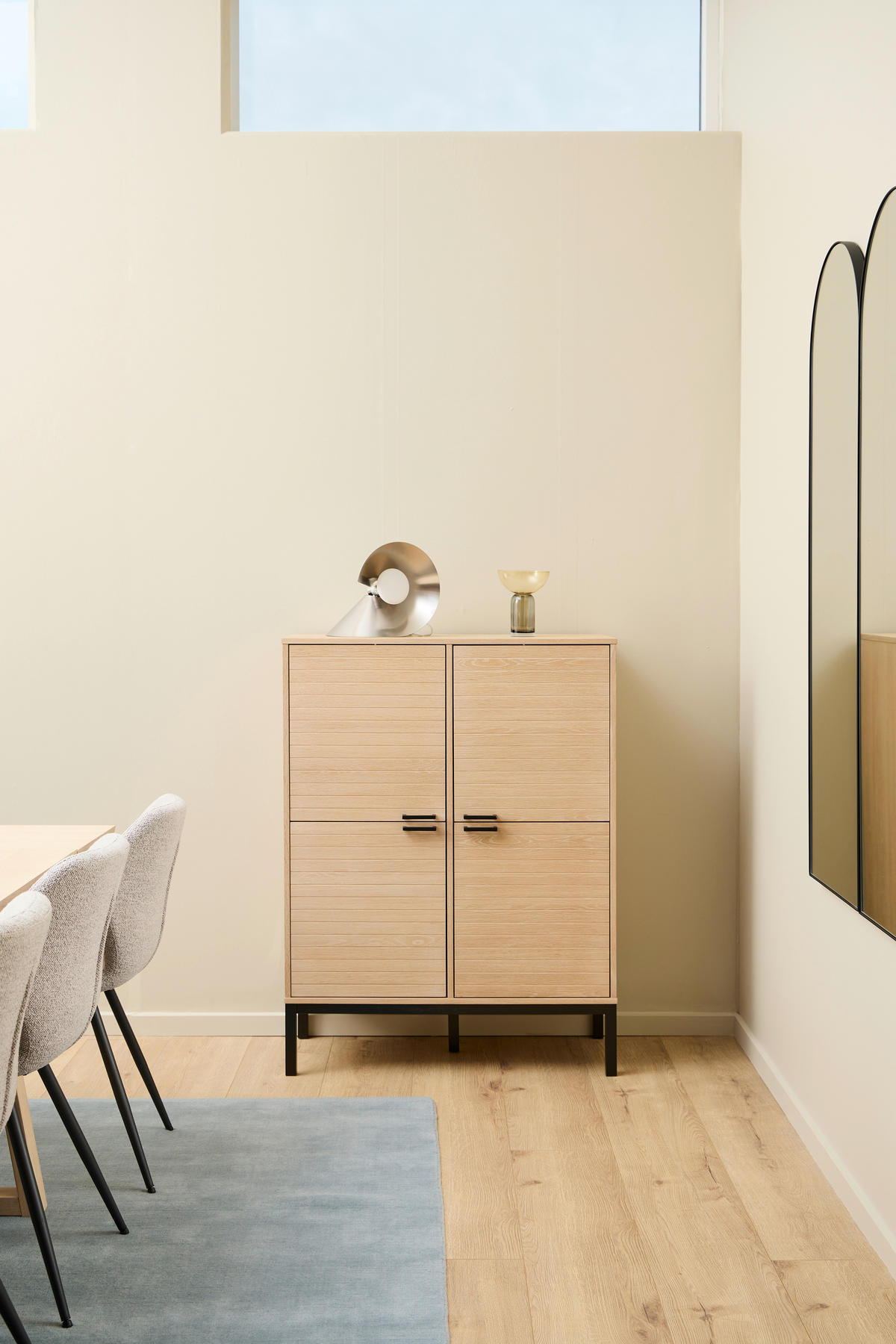 HIGHBOARD Kensington  in 91/120/40 cm  - Eichefarben/Schwarz, Trend, Holz/Holzwerkstoff (91/120/40cm)