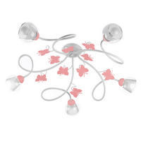 KINDERDECKENLEUCHTE 80/20 cm   - Pink/Weiß, Basics, Glas/Metall (80/20cm)