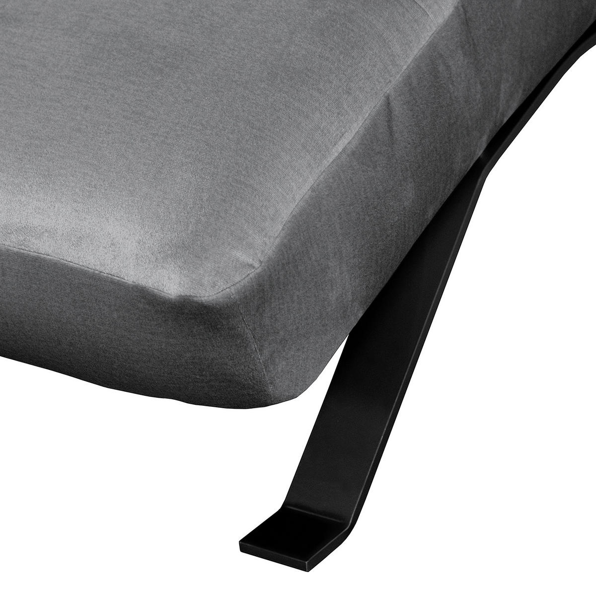 RELAXLIEGE SWING Samt Anthrazit  - Anthrazit/Schwarz, Design, Textil/Metall (65/65-95/171cm) - Livetastic