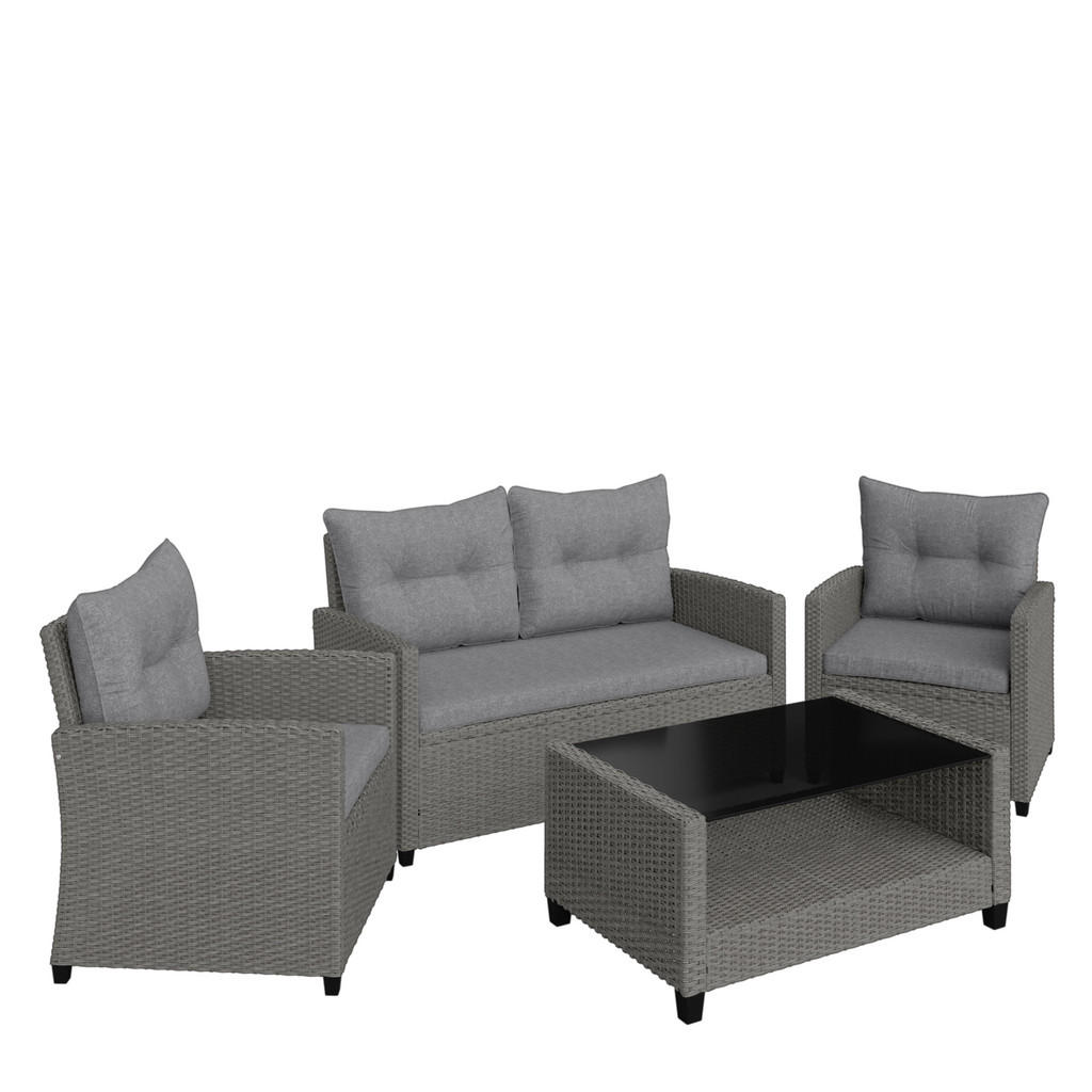 Ambia Garden TERASOVÁ SEDACIA SÚPRAVA kov, plast, sklo, textil