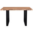 ESSTISCH in Holz 160/85/76 cm  - Schwarz/Akaziefarben, LIFESTYLE, Holz/Metall (160/85/76cm) - Linea Natura