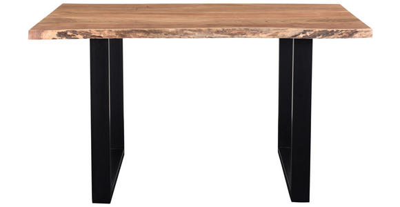 ESSTISCH in Holz 160/85/76 cm  - Schwarz/Akaziefarben, LIFESTYLE, Holz/Metall (160/85/76cm) - Linea Natura