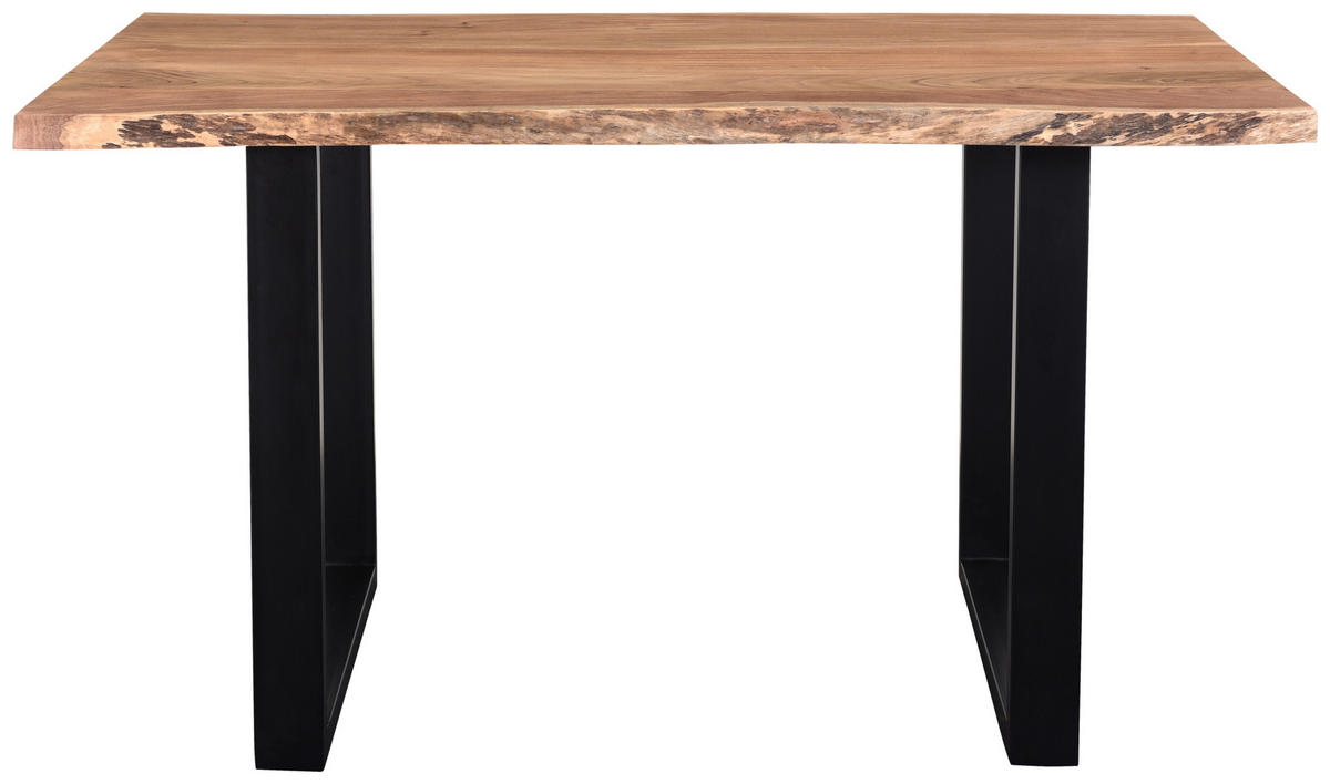 JEDÁLENSKÝ STÔL, akácia, čierna, farba akácie, 160/85/76 cm - čierna/farba akácie, Lifestyle, kov/drevo (160/85/76cm) - Linea Natura