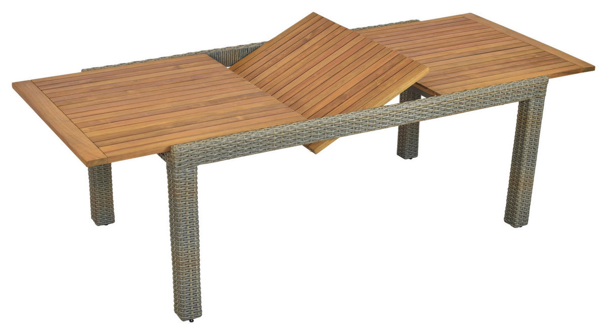 GARTENTISCH 180-240/100/74 cm Metall, Kunststoff rechteckig  - Beige, MODERN, Holz/Kunststoff (180-240/100/74cm) - Gardenson