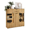 HIGHBOARD Wildeiche  136,9/138,3/37,1 cm  - Wildeiche/Dunkelgrau, Natur, Glas/Holz (136,9/138,3/37,1cm) - Valdera