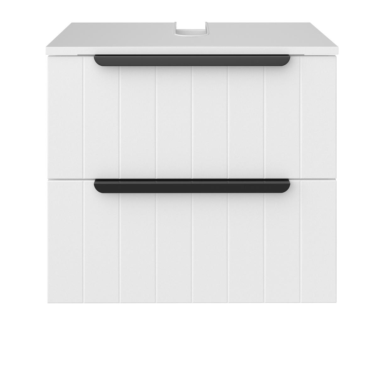 MOSDÓ ALATTI SZEKRÉNY 60/53/38,8 cm  - fekete/fehér, Romantik / Landhaus, faalapú anyag/fém (60/53/38,8cm) - Xora