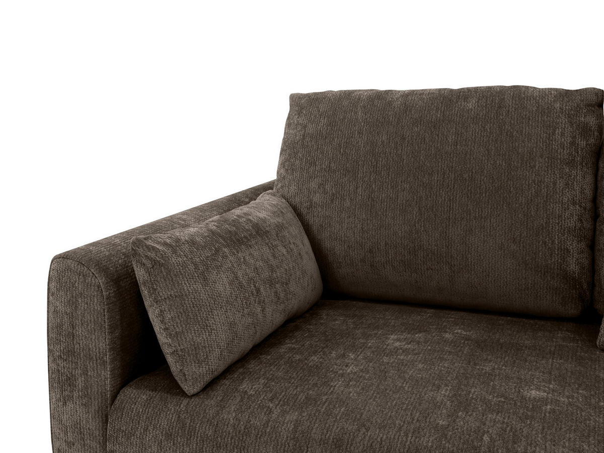 SCHLAFSOFA  in Chenille Dunkelbraun  - Dunkelbraun/Schwarz, KONVENTIONELL, Kunststoff/Textil (161/90/108cm) - Carryhome