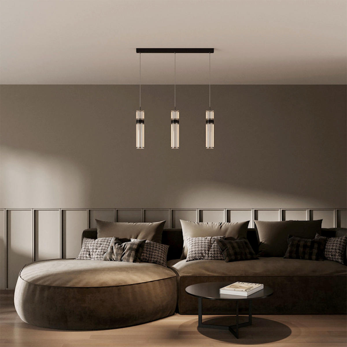 LED-HÄNGELEUCHTE Ambiente 120/60/6 cm  - Graphitfarben, Design, Kunststoff (120/60/6cm)