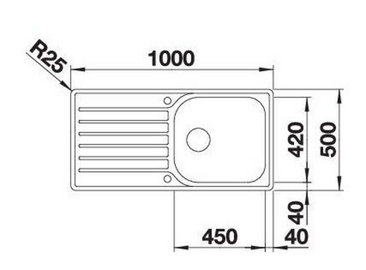 SPÜLE 519709  - Edelstahlfarben, Basics, Metall (100/16/50cm) - Blanco