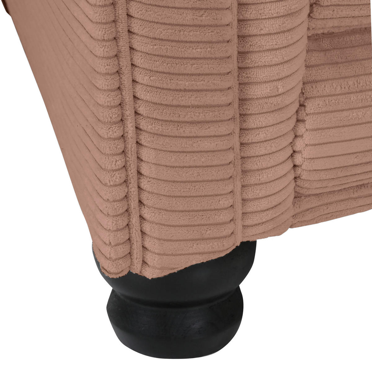 MEGASOFA Cord Rosa  - Schwarz/Rosa, ROMANTIK / LANDHAUS, Holz/Textil (276/81/140cm) - Landscape
