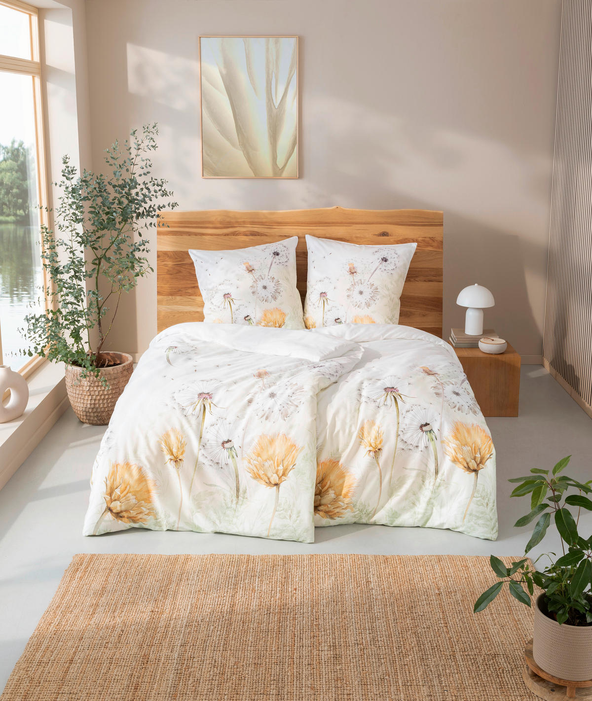 BETTWÄSCHE Natürlich Estella Makosatin 140/200 cm  - Naturfarben, Design, Textil (140/200cm) - Estella