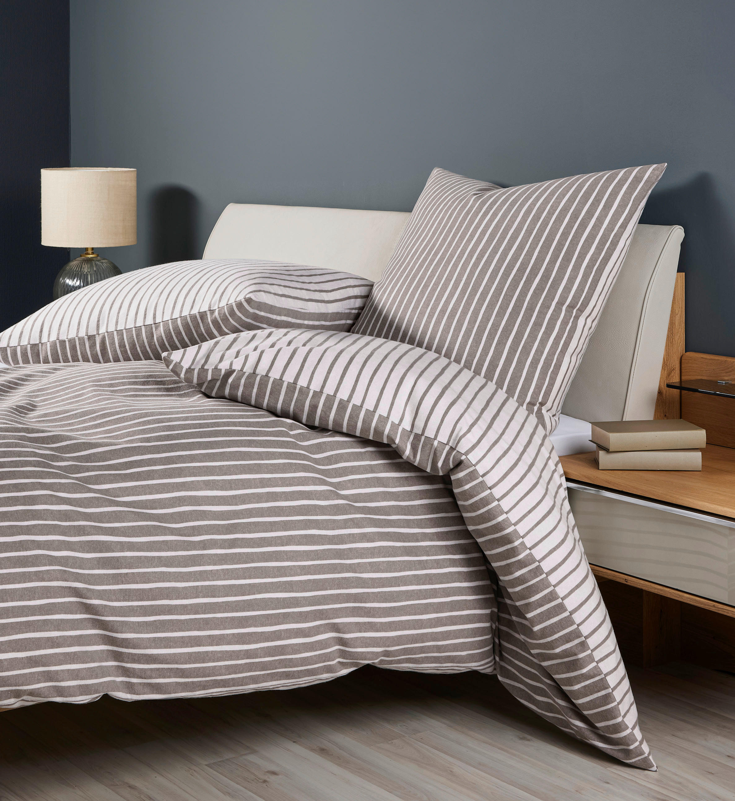 JANINE Biber-Bettwäsche (155 x Biber 155/200 cm  - Braun, Design, Textil (155/200cm) - Janine