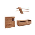 WOHNWAND in Buchefarben 304/200/53,7 cm - Edelstahlfarben/Buchefarben, Natur, Glas/Holz (304/200/53,7cm) - Valnatura