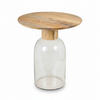 BEISTELLTISCH 50/50/55 cm Mangoholz Hartholz Klar, Naturfarben rund  - Klar/Naturfarben, Basics, Glas/Holz (50/50/55cm) - MID.YOU