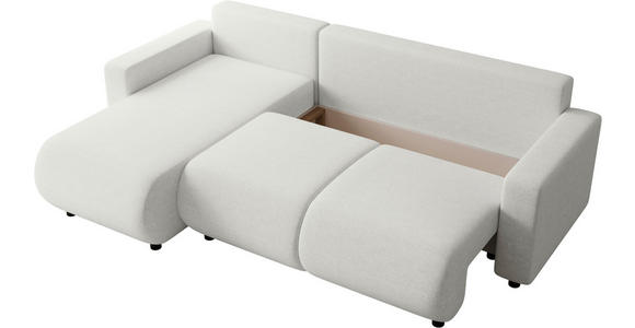 ECKSOFA Creme Webstoff  - Creme/Schwarz, MODERN, Kunststoff/Textil (150/240cm) - Xora