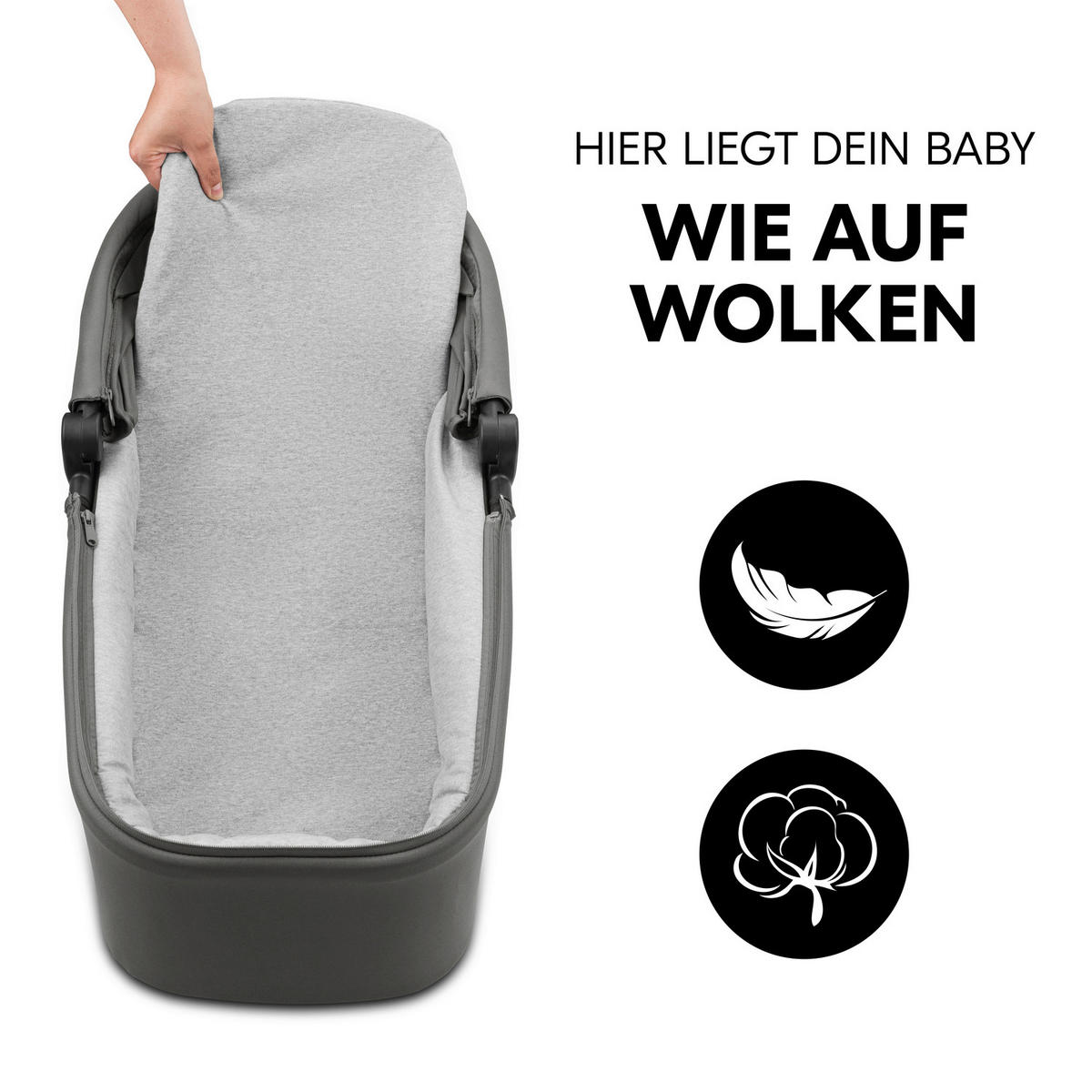 KOMBIKINDERWAGEN  Move N Care Set  Dark Grey  - Schwarz/Grau, Basics, Kunststoff/Textil (61/105/100cm) - Hauck