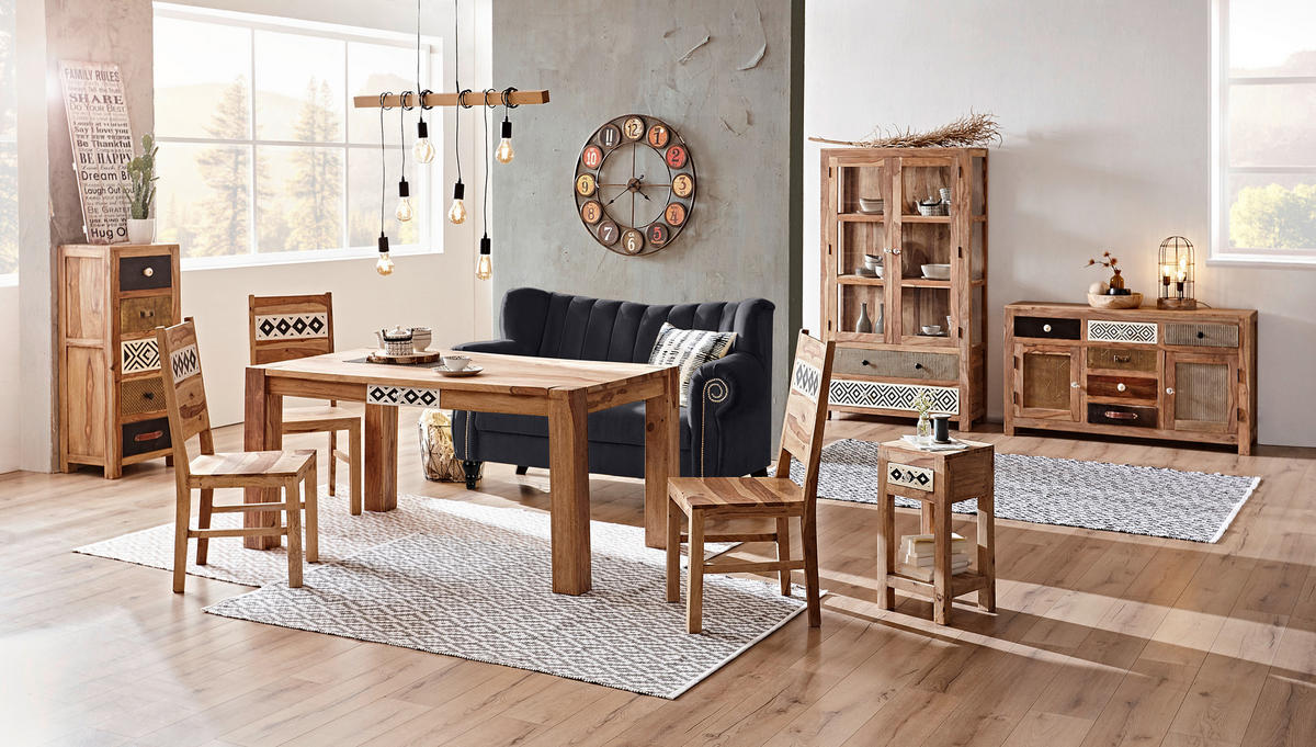 2-SITZER-SOFA in Chenille Schwarz  - Schwarz, Design, Holz/Textil (168/96/75cm) - Ambia Home