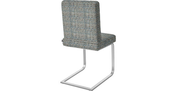 SCHWINGSTUHL  in Stahl Flachgewebe  - Blau/Chromfarben, Design, Textil/Metall (60/92/60cm) - Dieter Knoll