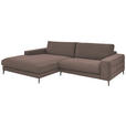 ECKSOFA Taupe Feincord  - Taupe/Schwarz, Design, Textil/Metall (207/293cm) - Dieter Knoll