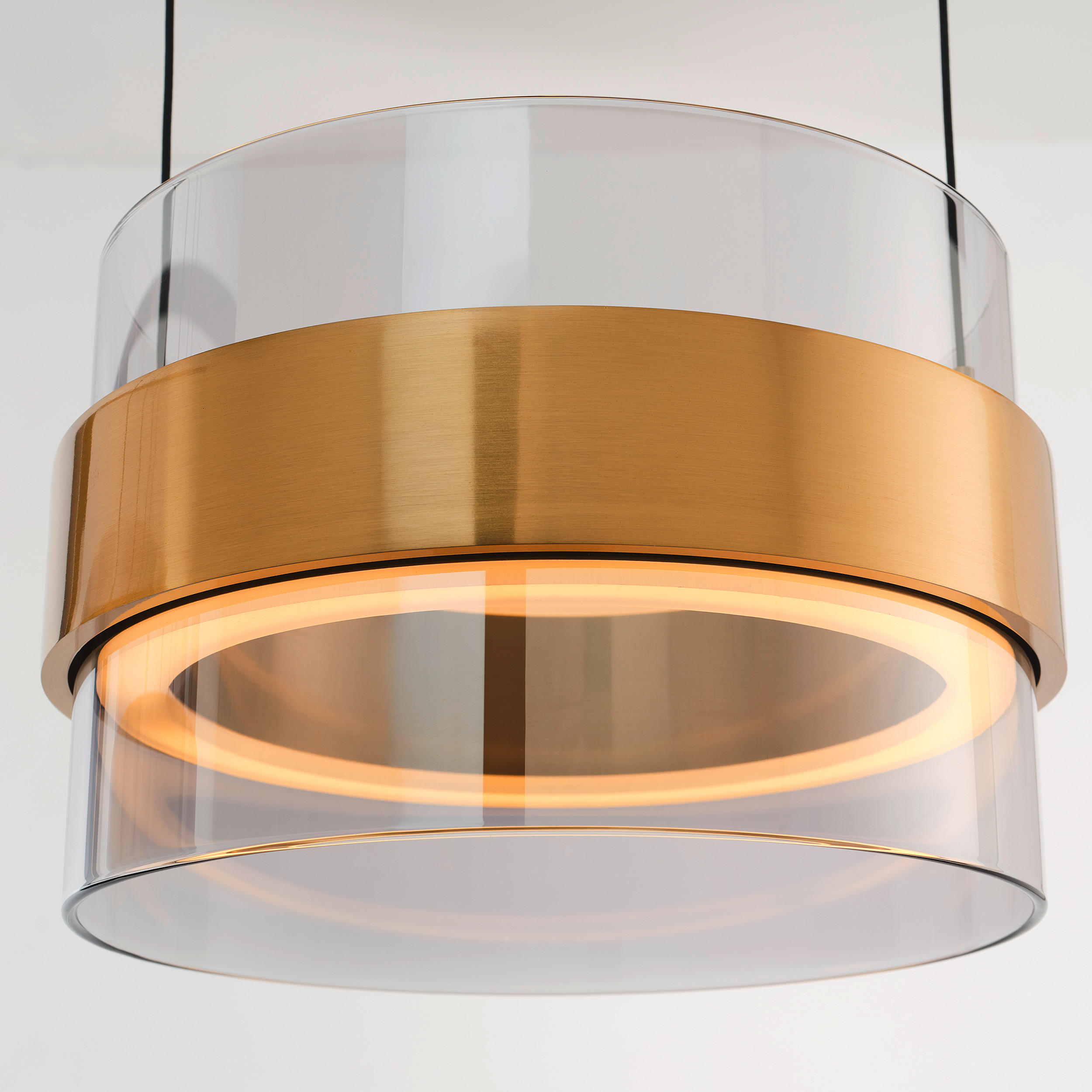 LED SVJETILJKA VISEĆA 20/200 cm Inside - boje mjeda/svijetlo siva, Design, staklo/metal (20/200cm)