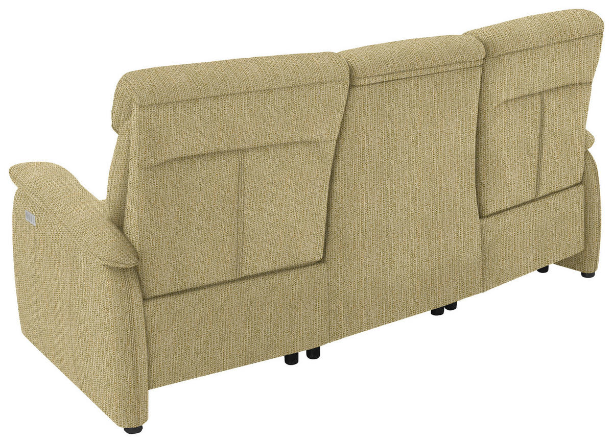 TRAPEZSOFA in Flachgewebe Gelb, Hellgrün  - Gelb/Schwarz, Konventionell, Textil/Metall (219/107/97cm) - Pure Home Comfort