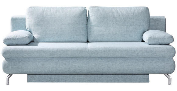 SCHLAFSOFA  in Flachgewebe Hellblau  - Chromfarben/Hellblau, Design, Textil/Metall (200/91/92cm) - Novel