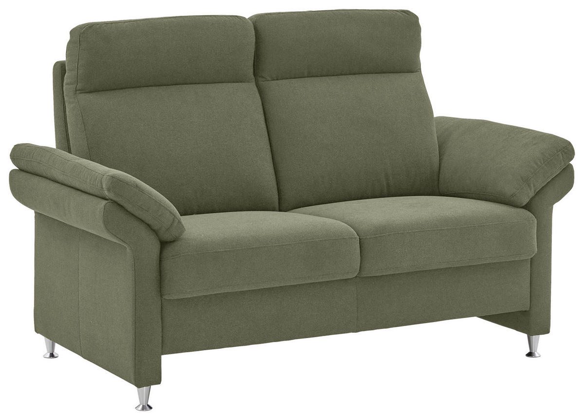 2-SITZER-SOFA in Flachgewebe Grün  - Alufarben/Grün, Modern, Textil/Metall (156/103/89cm) - Pure Home Comfort