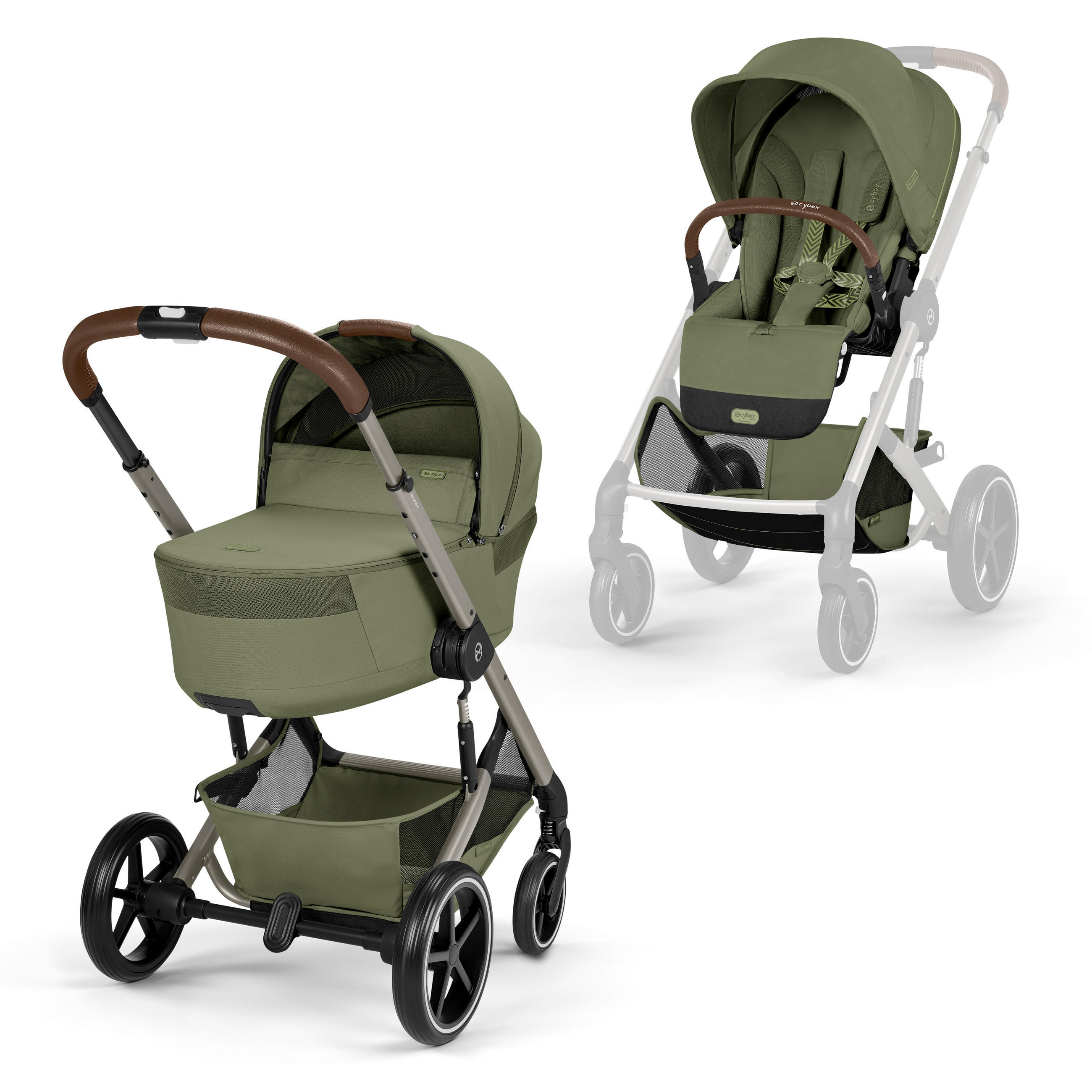 KOMBINIRANA DJEČJA KOLICA  Balios S Lux TPE inkl. Fold-Carrycot  - Khaki/taupe, Basics, tekstil/metal (87/60/108cm) - cybex GOLD
