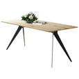 ESSTISCH Schwarz, Eichefarben rechteckig  in verschiedenen Größen erhältlich, Variantenauswahl  - Eichefarben/Schwarz, LIFESTYLE, Holz/Metall (160/90/75cm) - Linea Natura