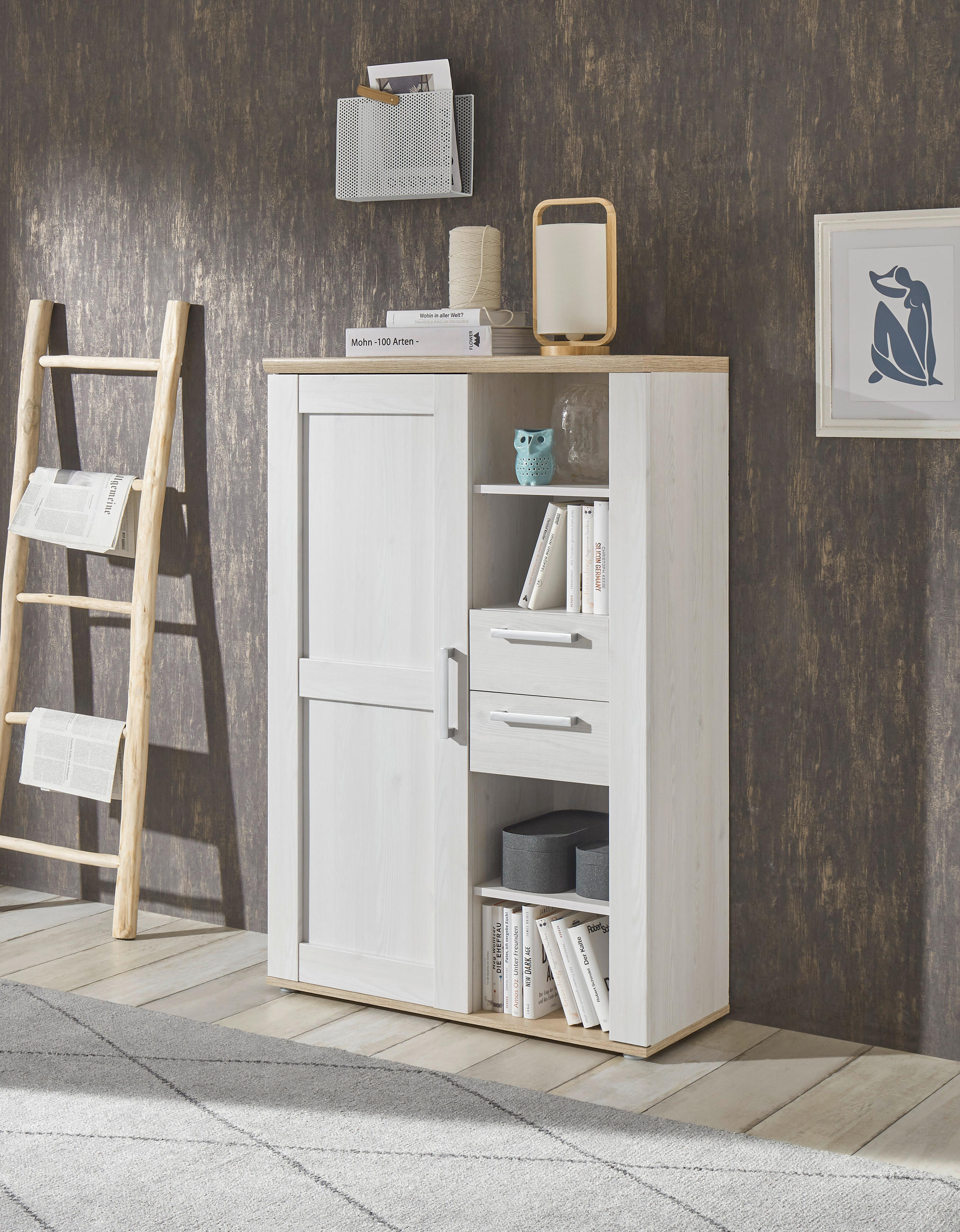 HIGHBOARD 90/135/38 cm  in Eiche San Remo  - Silberfarben/Lärchefarben, LIFESTYLE, Holzwerkstoff/Kunststoff (90/135/38cm) - MID.YOU