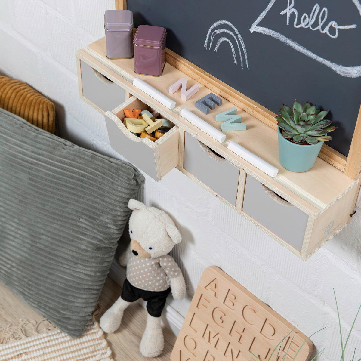 KINDERSPIELSET JUNCUS  - Naturfarben/Grau, Basics, Holz/Holzwerkstoff (50/11/81cm) - MUSTERKIND