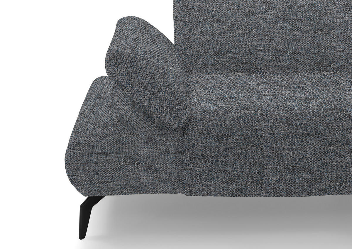 ECKSOFA in Webstoff Grau  - Schwarz/Grau, Design, Textil/Metall (223/290cm) - Moderano