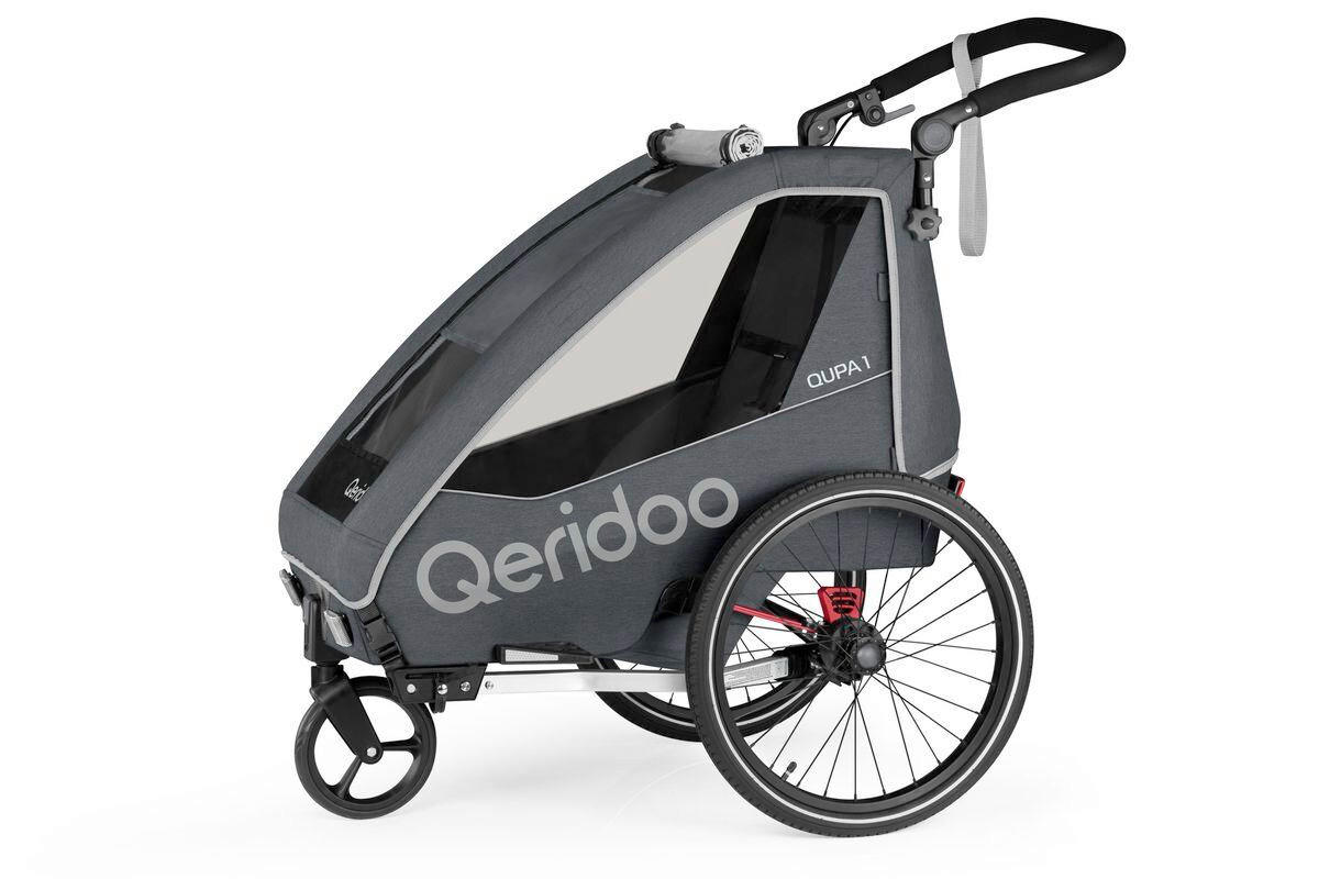 FAHRRADANHÄNGER   Qupa 1  - Grau, Basics, Kunststoff/Metall (112/67/106cm)