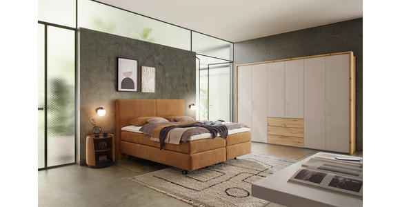POLSTERBETT 160/200 cm,  in Gelb, Bettkasten, Lattenroste, Matratzen, unterschiedliche Matratzenhärtegrade je Bettseite, H2 + H4 = mittel + sehr fest  - Gelb/Schwarz, Design, Holz/Holzwerkstoff (160/200cm) - Dieter Knoll
