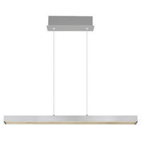 LED-HÄNGELEUCHTE 95-150/7,5/80-150 cm    - Opal/Alufarben, Design, Kunststoff/Metall (95-150/7,5/80-150cm) - Globo