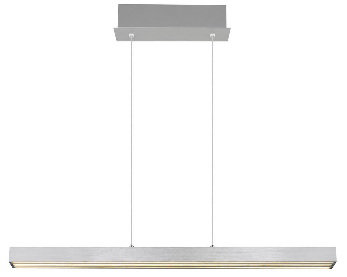 LED-HÄNGELEUCHTE 95-150/7,5/80-150 cm    - Opal/Alufarben, Design, Kunststoff/Metall (95-150/7,5/80-150cm) - Globo