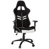 GAMING STOL umetna masa, tekstil črna, bela  - črna/bela, Moderno, kovina/umetna masa (72/138/63cm) - MID.YOU
