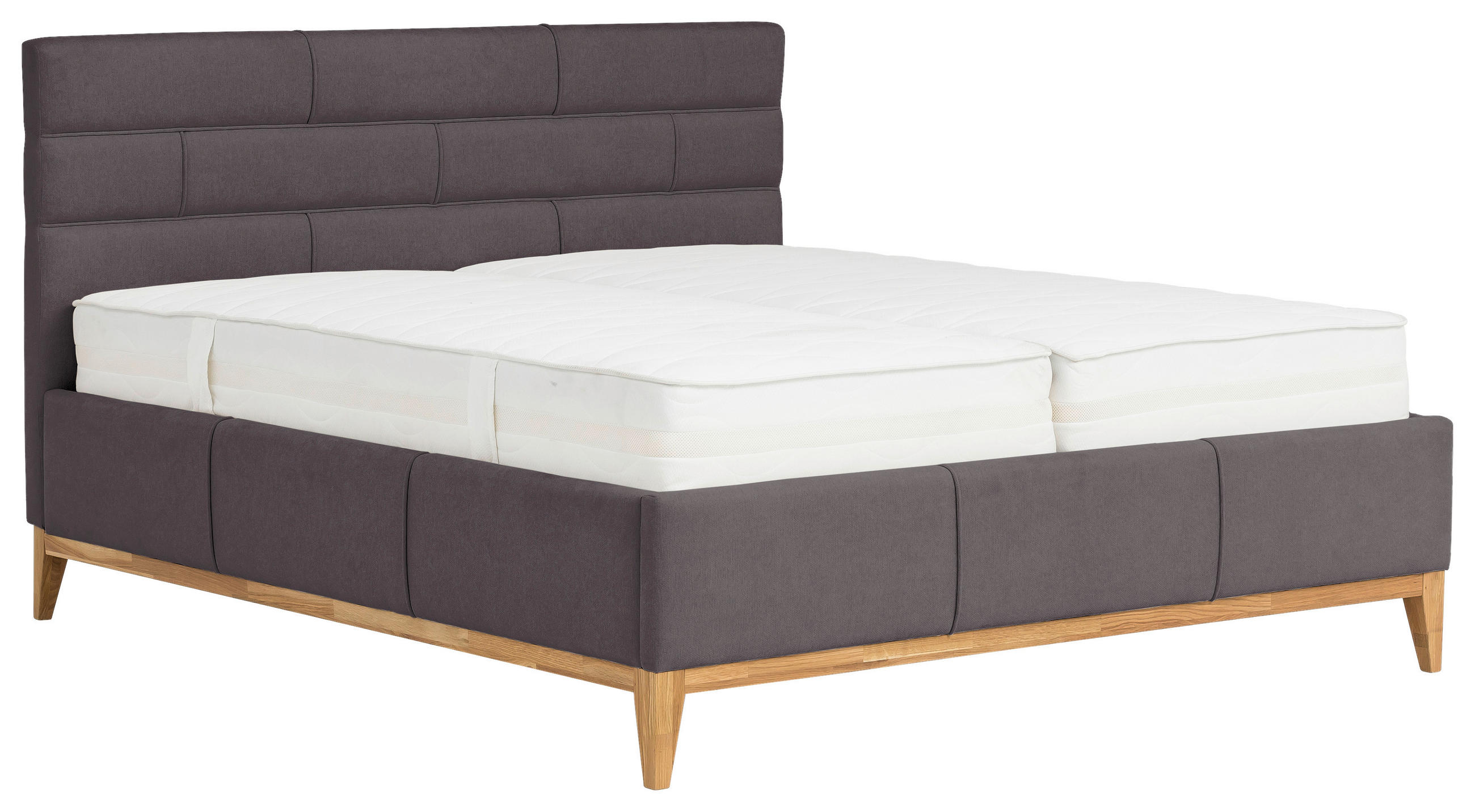 KÁRPITOZOTT ÁGY 180/200 cm  sötétszürke  - sötétszürke, Basics, műanyag/textil (180/200cm) - Carryhome