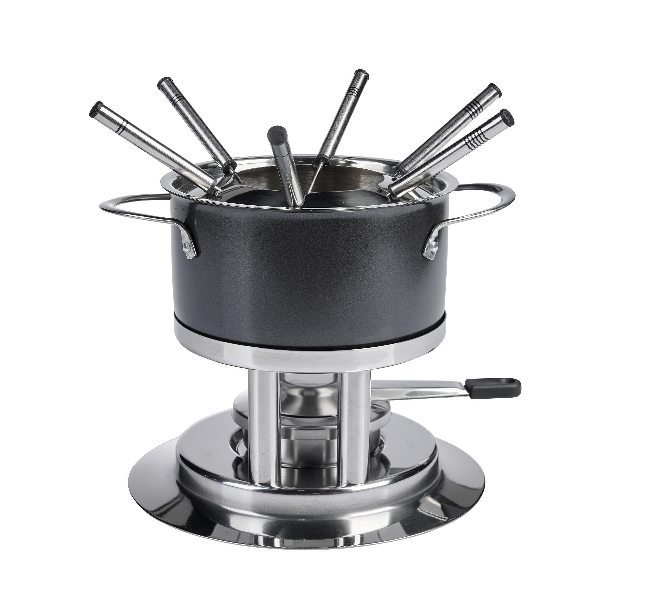 FONDUESET  - Edelstahlfarben/Schwarz, Basics, Metall - Homeware Profession.