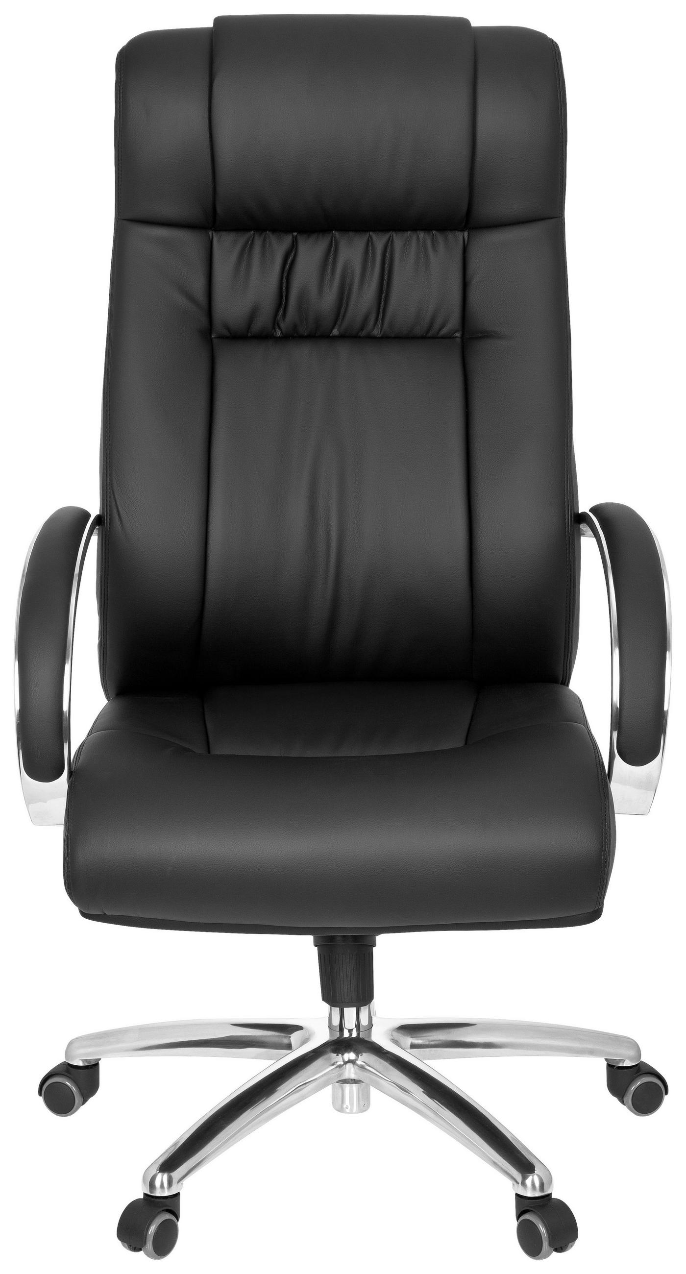 CHEFSESSEL in Lederlook Schwarz - Silberfarben/Schwarz, Basics, Kunststoff/Textil (60/131/49cm) - MID.YOU