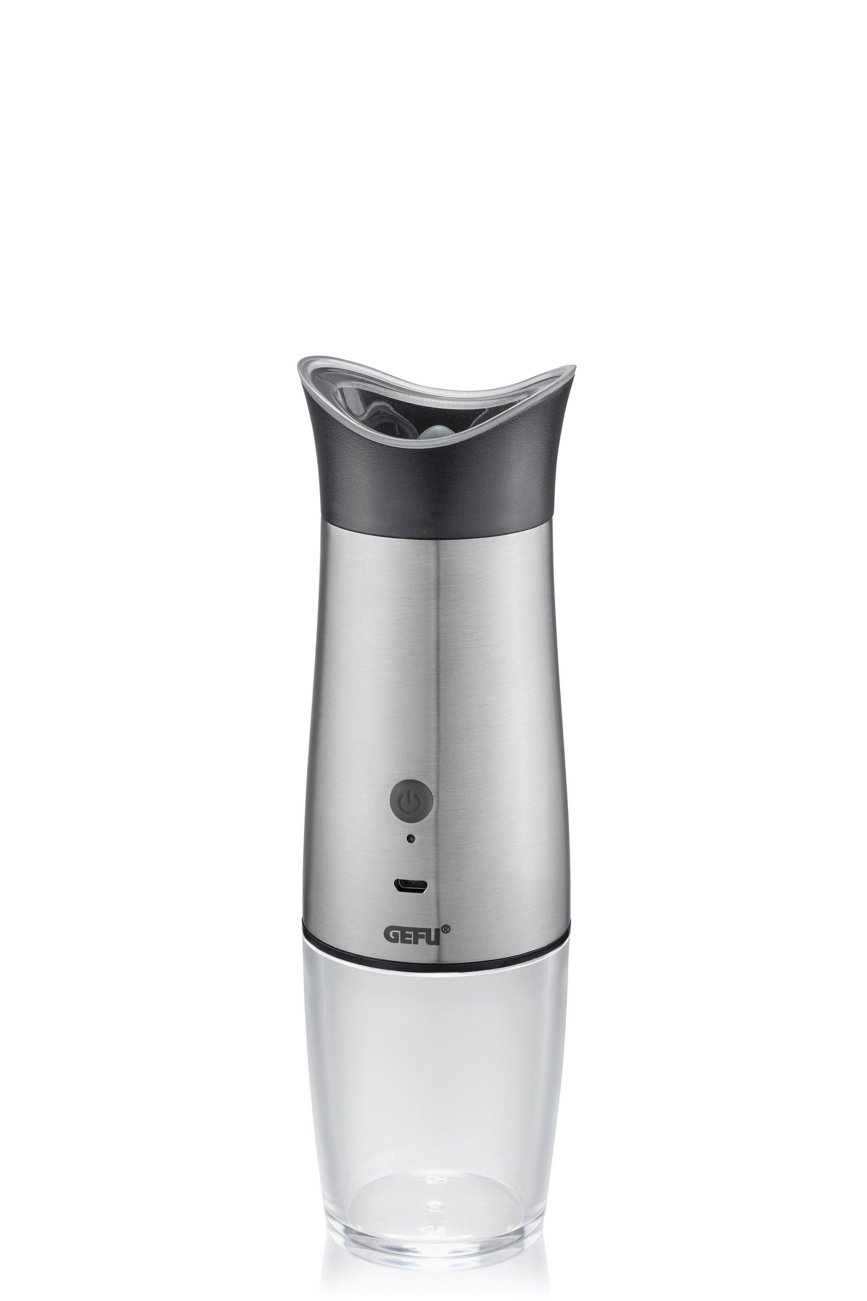 ELEKTR. SALT- OCH PEPPARKVARN 6,4/20,8 cm   - stålfärgad/svart, Design, metall/plast (6,4/20,8cm) - Gefu
